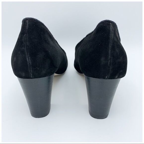 FITZWELL Black Suede Mixer Comfort Pump Heels w/Stacked Heel 9.5 - Picture 6 of 12